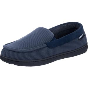 RockDove Men's Waffle Knit Memory Foam Moc Slipper with Removable Insole (13, Navy)