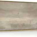 Wood Framed Jesus & Sheep Wall Art, Large Minimalist Christian Painting Canvas Prints, Jesus Leaves the 99 Sheep Picture, Modern Beige Religious Landscape Artwork for Bedroom Prayer Room 24×48 in