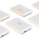 Wyze Lifestyle Rechargeable Night Lights with Dusk to Dawn & Motion Sensors, Warm & Soft White Stair Lights for Bathroom, Hallway, Linkable, Magnetic Mount, 6 Pack