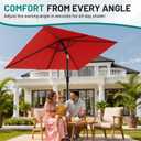 AreShark 6.5' x 10' Rectangular Patio Umbrellas for Outdoor, Outdoor Table Umbrella, Large Outdoor Patio Umbrellas with 6 Sturdy Ribs for Pool, Garden, Deck & Market (Red)