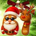 2 x 67 Christmas Ornament - 67 Ornaments for Christmas Tree 2025 - Funny 6 7 for Teens, Kids - Viral Xmas Acrylic Decoration, Teen Girls Trendy Stuff - Meme Funny White Elephant Gifts (67 Santa Reindeer)