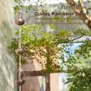 Glitzhome 8.5 FT Rain Chains, Faux Copper Bowl and Bell Rain Chains for Gutters with 10 Cups, Adjustable Rain Catcher Chain with V-Shaped Gutter