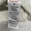 roswear Women's Jean Shorts Stretchy Skinny Knee Length Bermuda Shorts with Front Seam (White, M)