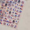 4 x 4th of July Summer Nail Designs 5D Embossed Red Blue Flower Wreath Nail Decals Self-Adhesive USA Flag Nail Supplies Sunglasses Nails Stickers Independence Day Decoration for Women Manicure 1 Sheet