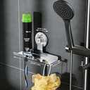 DELITON Razor Holder for Shower Wall, Heavy-Duty Suction Cup Hooks for Razor, Towel, Loofah, Removable Damage-Free Stainless Steel Shaver Holder Inside Shower