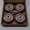 5 Inches Casters Wheels Medium Duty, 4 Packs Bearing 500LBS, Replacement for Platform Trucks Cart Furniture Workbench, Red PVC
