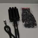 Hair Waver, 3 Barrel Curling Iron Wand 25mm Crimper Temperature Adjustable Heat Up Quickly Beach Waves Curling Iron Black