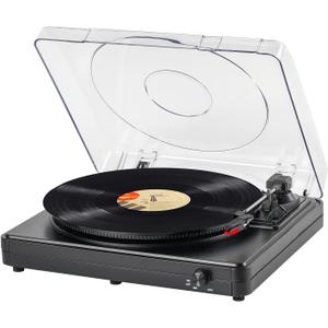 Record Player 3-Speed Bluetooth Turntable Vintage Vinyl Player with Stereo Speakers Belt Driven LP for Entertainment & Home Decoration, Black
