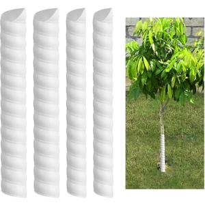 Watayo 4/6/8 Pcs Tree Trunk Protector- 2 Size Tree Wraps to Protect Bark- Plastic Spiral Tree Guard- Tree Bark Protector Tube Wraps to Protect Saplings Plants from Deer Rabbit Cats Rodents Mowers