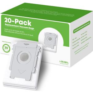 VBN 20 Pack Replacement Roomba Vacuum Bags, Compatible with iRobot Roomba 104 105 405 504 505 705 Combo 10 Max, i7+ i3+ i4+ i6+ i8+ j7+ s9+, i s j Series, All Clean Base Automatic Dirt Disposal Bags
