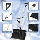 Snow Shovel, 18x13 Inch Blade with Assisted D-Ring Aluminum Handle for Efficient Shoveling, 3.5LBS Lightweight, for Driveway, Garden, Patio, Walkway & Outdoor Camping Use, Black