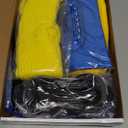 7Pcs Girls Yellow Costume Accessories Set Kids Halloween Cosplay Outfit with Beanie Goggles Gloves Suspenders Tutu Skirt Socks Crossbody Bag