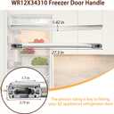 WR12X34310 Refrigerator Door Handle, Stainless Steel Freezer Door Handle, Fits for GE GFE24JSKNFSS GWE19JMLKFES GNE25JSKCFSS GDE25ESKNRSS & GNE25JSKAFSS, Models PS16220203