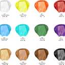 Artecho 12 Colors Large Bulk Acrylic Paint Set (500ml/17oz) Bottles, Craft Paint for Canvas, Rocks, Wood, Fabric, Ceramic, Non-Toxic