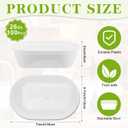 Newtay 100 Pcs White Plastic Bowls 26 oz Oval Disposable Salad Serving Bowls Wedding Food Containers for Soup Fruit Snack Reusable Meal Prep Containers Microwave Safe for Wedding Birthdays Baby Shower