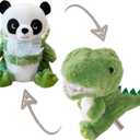 Panada Stuffed Animals Disguise As Crocodilian Adorable Plushies Panda Cosplay as Dinosaur, Plush Toys as Great Gift for Birthday, Valentine, Christmas Stuffed Animal for Daily (Green)