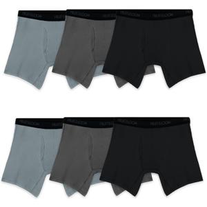 Fruit of the Loom mens 4-way Stretch Boxer Briefs | Lightweight & Moisture Wicking Underwear | Long Leg, Regular Leg & Trunk