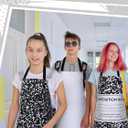 Honeydak 6 Pcs Halloween Composition Notebook Group Costumes for Adults Halloween Teacher Group Cosplay Apron Props Gifts for Women Man Teachers Librarians Holiday Party