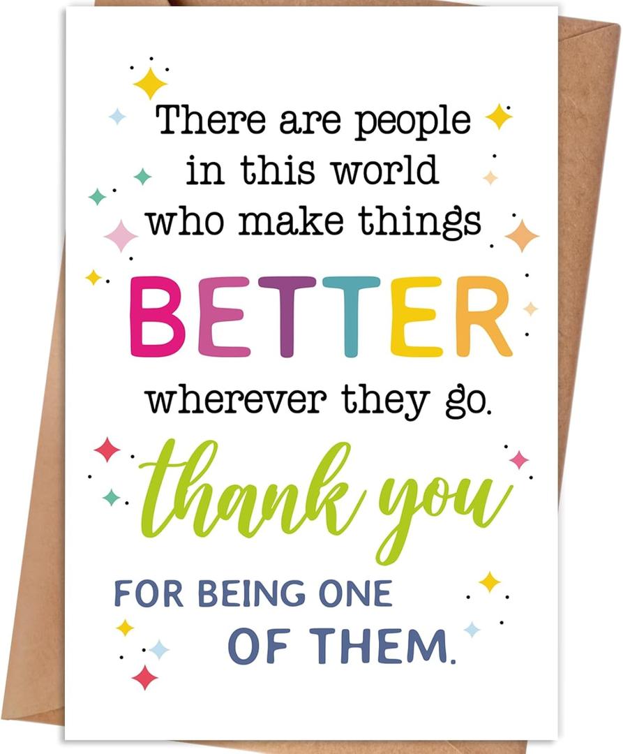5 x Thank You Card for Friend Coworkers Family, 8×5.3 inches