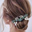 Earent Turquoise Wedding Hair Pins Teal Bridal Hair Accessories for Women (Pack of 2)