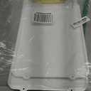 Serving Tray with Handles, 2 Pack (16inches & 12inches) White Plastic Serving Trays for Breakfast, Decorative Trays with Gold Handles for Coffee Table & Living Room