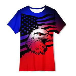 uideazone Boys American Flag T-Shirt, Patriotic Graphic Tee 4-5 Years (XS)