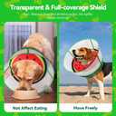 Upgraded Inflatable Dog Cone Collar with Transparent Anti-Licking Shield, Adjustable Elizabethan Collar for Medium Large Dogs, 2-in-1 Design with Detachable Shield and Soft Padding (L, Watermelon)