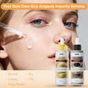 Peel Shot Glow Rice Ampoule Duo, Black and White Rice Exfoliant for Face and Body, Rice Exfoliator for Faces Dead Skin Cells Remover, Face Peel Shot Serum for Softens Cuticle (White+Black, 160ml)