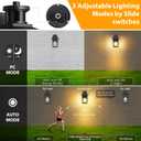 Porch Lights with GFCI Outlet, Black Dusk to Dawn Motion Sensor Outdoor Light, 3-Mode Wall Exterior Lighting Fixture, Waterproof Outside Lights Sconce for House Front Door Patio Garage, 1-Pack-Motion Sensor