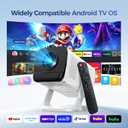 [Built-in Apps & 2026 Upgraded] Mini Projector with WiFi and Bluetooth,Native 1080P Smart Projector 4K Supported,Auto Vertical Keystone,210 Rotatable,Compatible with TV Stick,Smartphone(Medium)