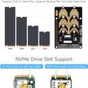 Waveshare PCIe to 2-CH M.2 HAT, Compatible with Raspberry Pi 5, Support M.2 NVMe Solid State Drive 2230 2242 2280, High-Speed Reading/Writing
