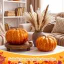 Colingmill 2Pcs 9.84" Realistic Fall Faux Pumpkin Foam Decor Autumn Harvest
