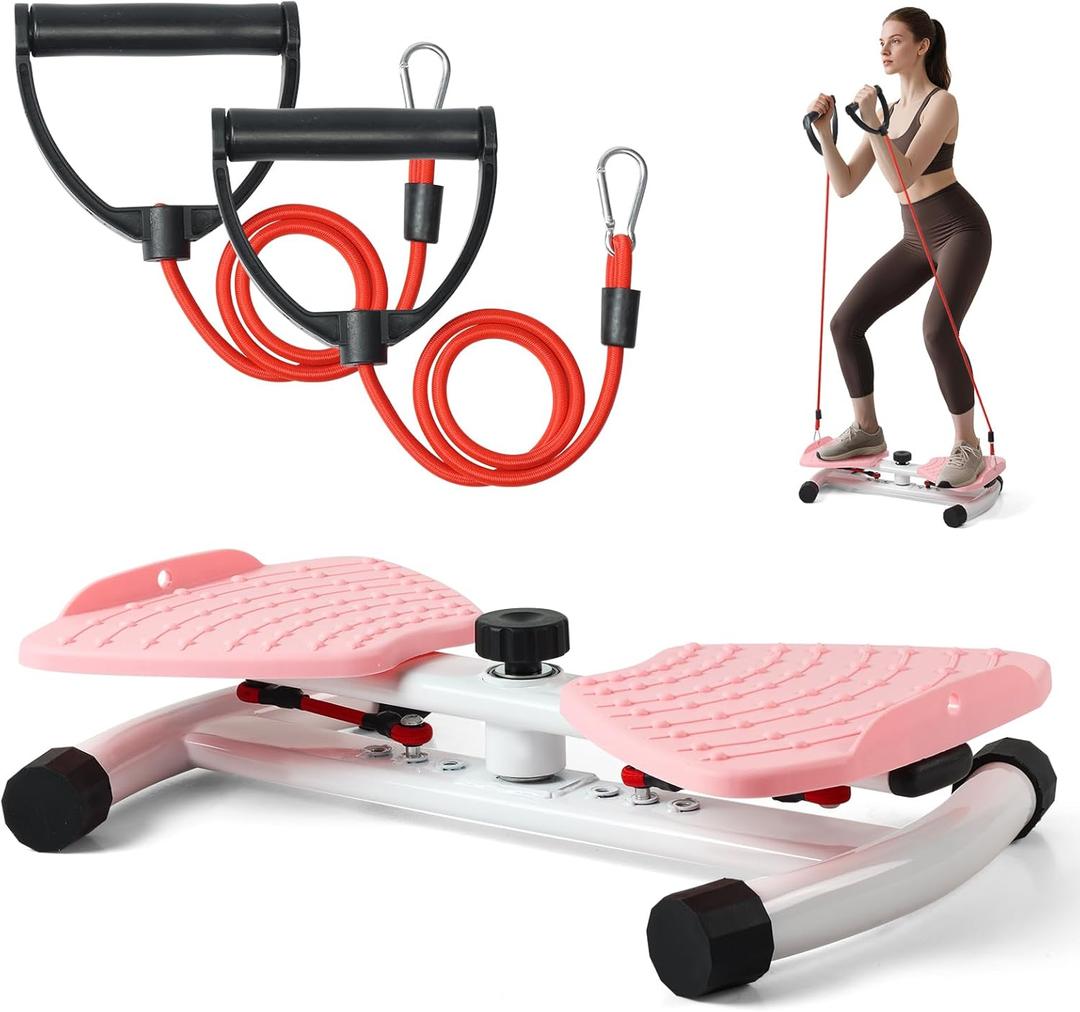 Waist Twister Machine Exercise, Ab Twister Board, Twister Exercise Machine, Noiseless Waist Sculptor Waist Twisting Fitness Tool, Weight Loss Exercise Equipment for Slim Waist Belly Fat, Home Gym for Women & Men, Pink 