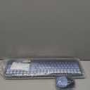 HotFox Wireless Keyboard and Mouse Combo, Full-Size Retro Typewriter Keyboard with Round Keycaps, Ergonomic Design for Windows PC, Home and Office Use -Blue