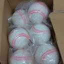24 Pieces Dimpled Baseballs with Red Seam Pitching Machine Baseballs for Hand Eye Coordination Batting Hitting Training and Fielding Practice (9 Inch, White)