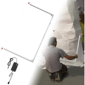 Adjustable 2FT - 4FT Hot Wire Foam Cutter with Multi-Heat Power Supply, Foam Wire Cutter with Extra Cutting Blades, For Styrofoam/EIFS/XPS/EPS, Easy to Use