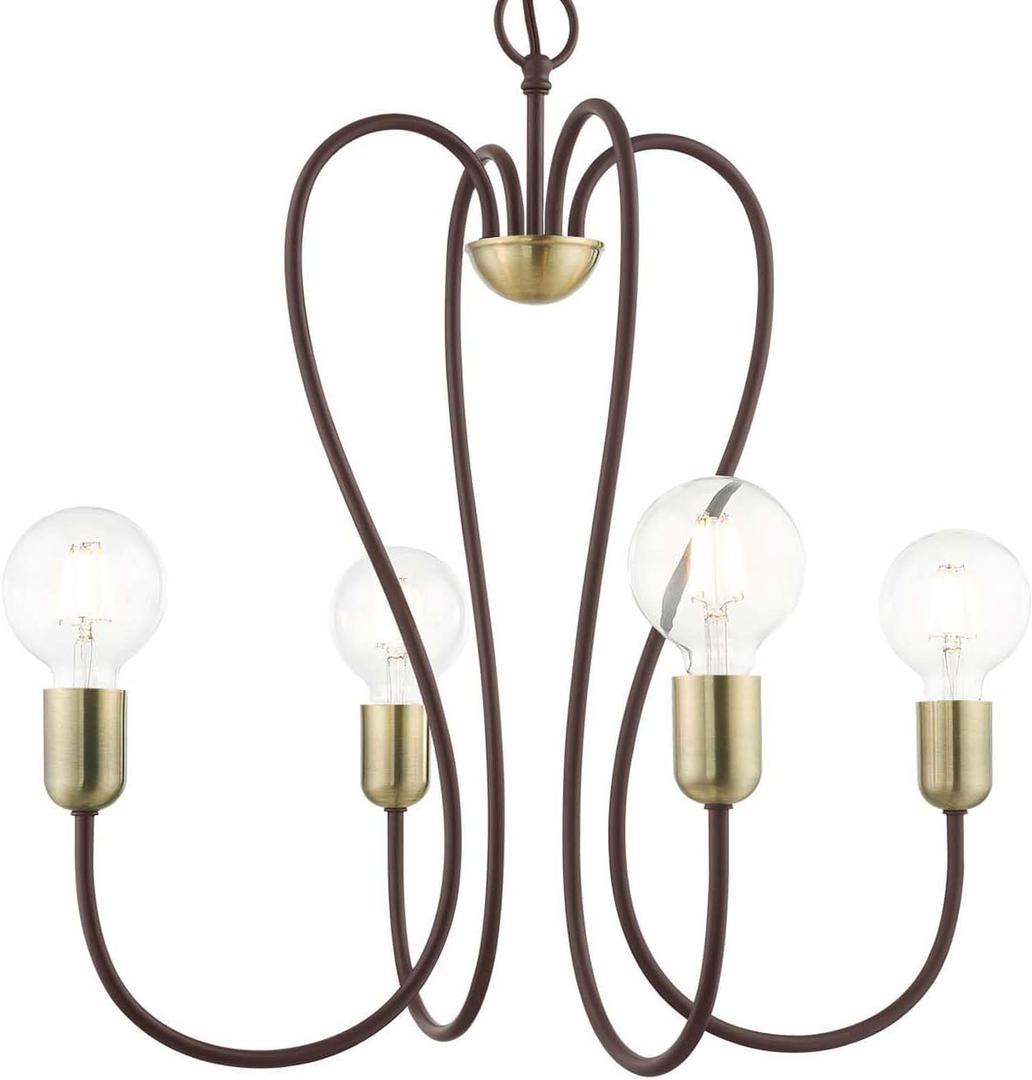 Livex Lighting 41364-07 4 Light Bronze Chandelier