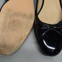 Lutalica W Women's Classic Closed Round Toe Patent Leather Comfortable Daily Slip On Bow Tie Chunky Heel Pumps Shoes (9, Black)