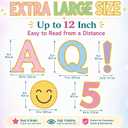 150 Pcs 12 in Extra Large Pastel Bulletin Board Letter Big Back to School Alphabet Letters Stickers with Adhesive Dot Colorful Poster Wall Decal Classroom School Decor Teacher Education Learning Tool