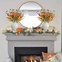 Egolot Fall Orange Yellow Forsythia Flowers Picks with Orange Gradient Berries Set for Indoor Outdoor Centerpieces, Autumn Flower Picks Bouquet for Indoor Outdoor Vase Home Decor