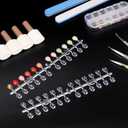 Tbestmax 720 Pcs Nail Polish Swatch Dots, Drop Shape False Nail Polish Color Display Tips with Adhesive Sticker for Nail Polish Training Practicing