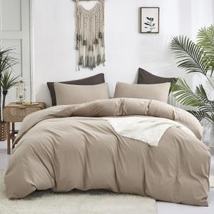 Cottonight Cream Coffee Comforter Set California King Khaki Bedding Comforter Set Cal King Dark Champagne Solid Blanket Quilts Modern Soft Cream Khaki 3 Piece Bedding Set