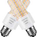 Led Light Bulb Equivalent 250w 2pcs Super Bright Led Bulbs, 3750 Lumen 3000k Warm Daylight White 30w Waterproof Led Corn Light Bulb E26/E27 Medium Base Light Bulb for Outdoor Indoor Garage Backyard (Yellow)