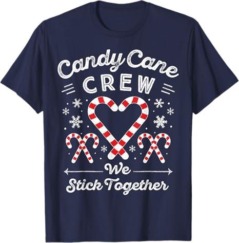 Christmas Candy Cane Heart Holiday Family Matching Pajama PJ T-Shirt M, Navy Blue