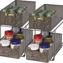 Simple Houseware Cabinet 2 Tier Perforated Basket Drawer, Bronze - 2 Pack