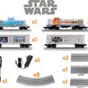 Lionel Disney Star Wars Rebel RS-3 LionChief O Gauge Electric Train Set with Bluetooth 5.0, Remote Control, Freight Cars & FasTrack – Lights & Sounds Ready to Run Model Train Set, Ages 14+