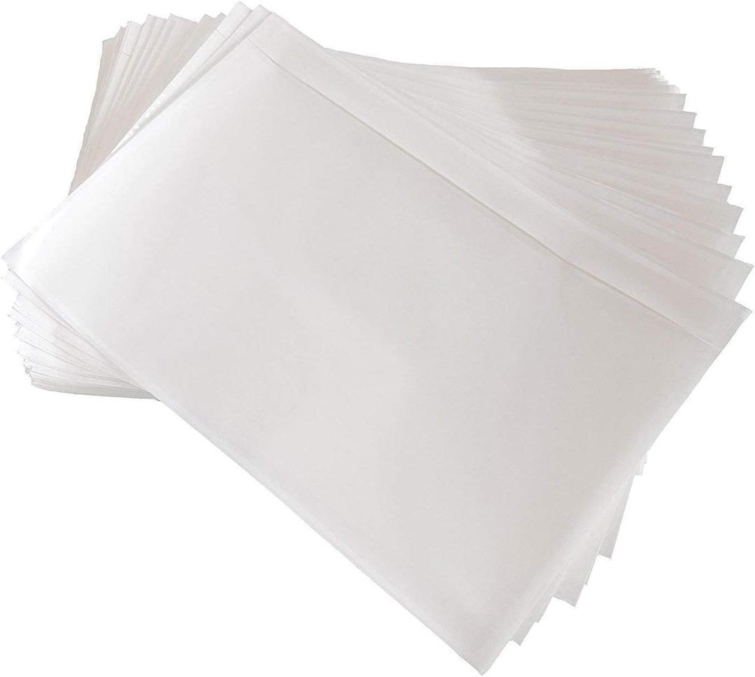 BEUYI Clear 9.5'' x 6.7'' Packing List Envelopes, Adhesive Shipping Label Pouches/Sleeves, Easily Fits Half of Letter-Size Paper (120 Pack)