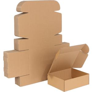 Qilery 100 Pcs Shipping Boxes Cardboard Gift Corrugated Cardboard Brown Boxes Mailer Packaging for Mailing Small Business Present (12 x 9 x 4 Inches)