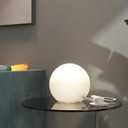 6 Inch Ball Table Lamp with Glass Shade, Ball Light Bookshelf Lamp for Bedroom, Dorm, Office and Bedroom Bookshelf Reading Decoration, Without Bulb