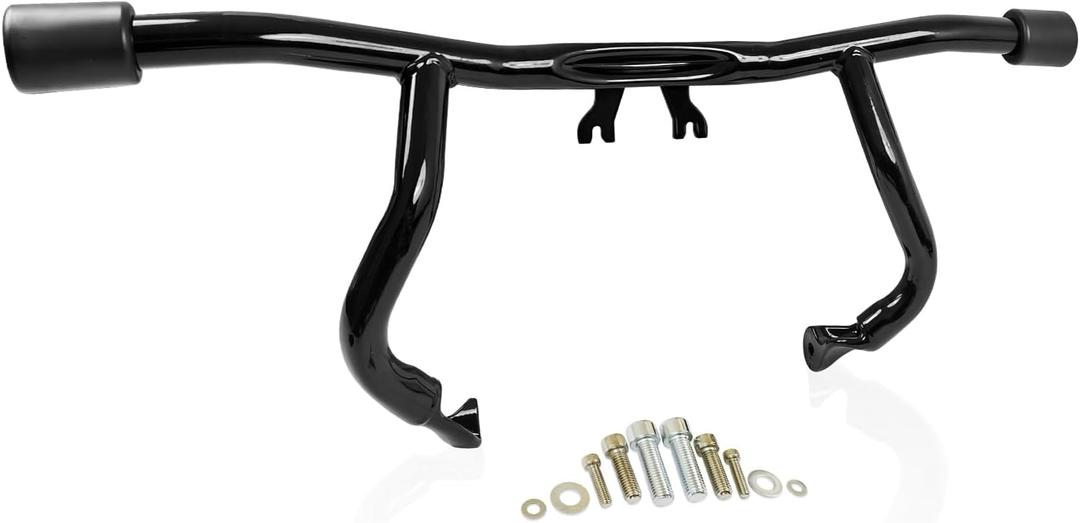 Engine Guard Flat-Out Crash Bar Compatible with Harley-Davidson Touring Street Glide Road Glide Road King Electra/Ultra Models, Black (2014-2025)